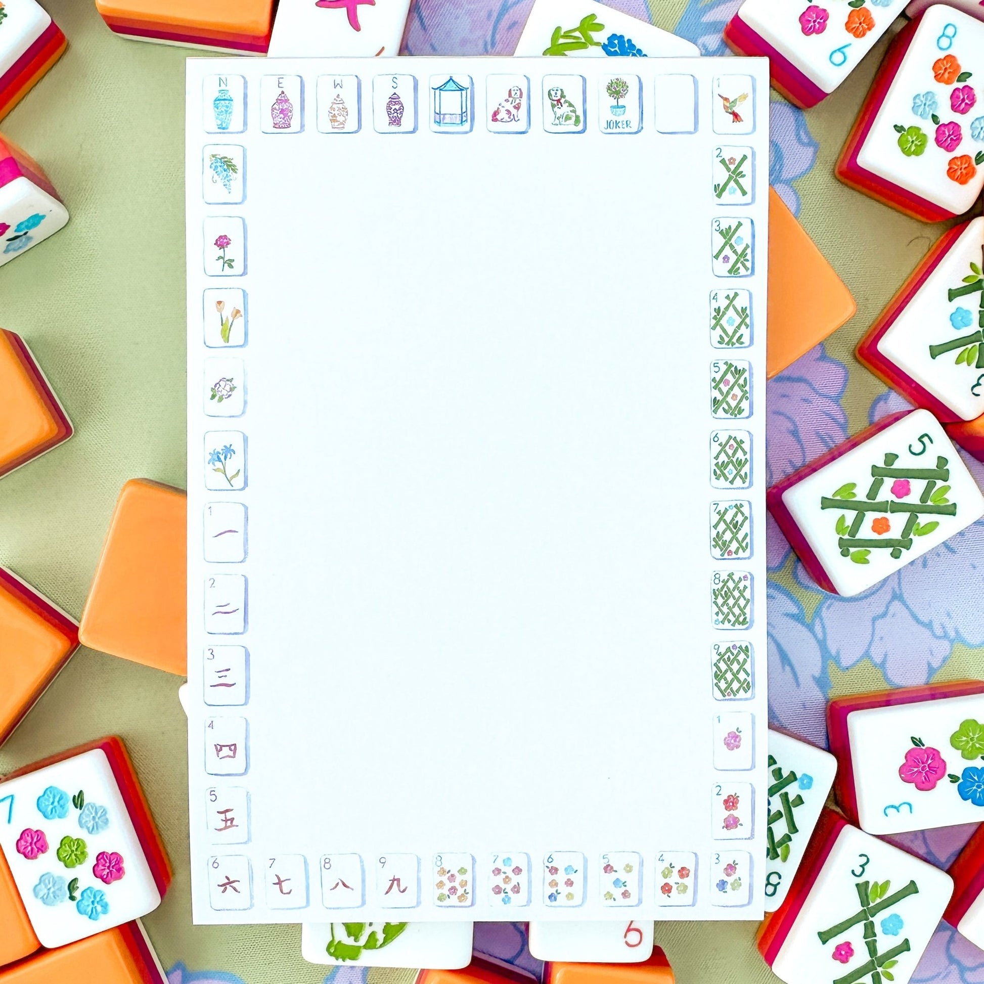Sunset Mahjong Tiles Border Notepad - Shop LINNY CO