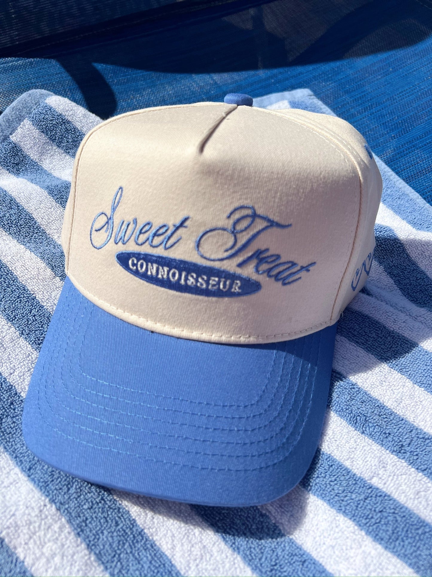 Sweet Treat Connoisseur - Periwinkle Vintage Trucker Hat - Shop LINNY CO