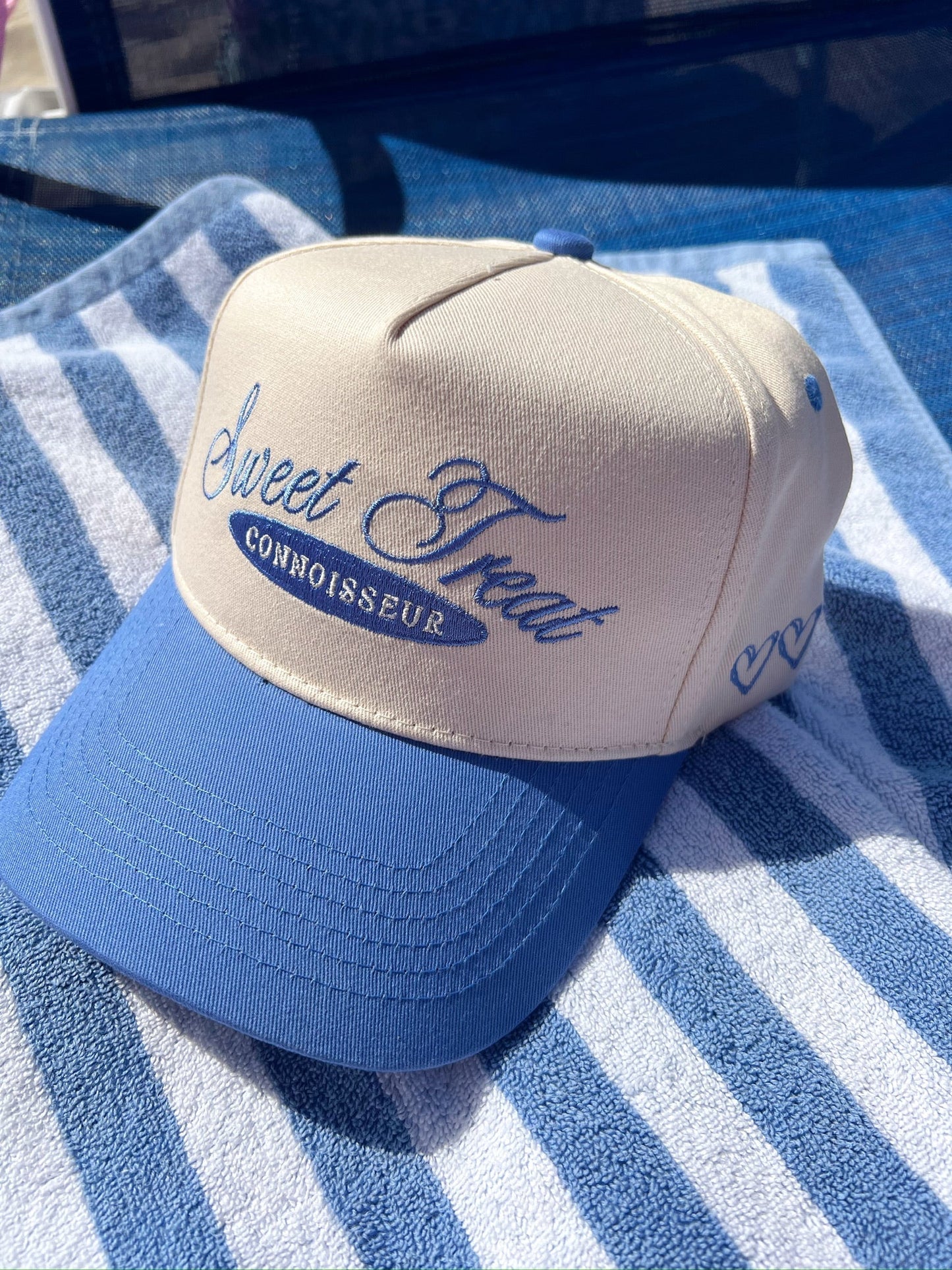 Sweet Treat Connoisseur - Periwinkle Vintage Trucker Hat - Shop LINNY CO