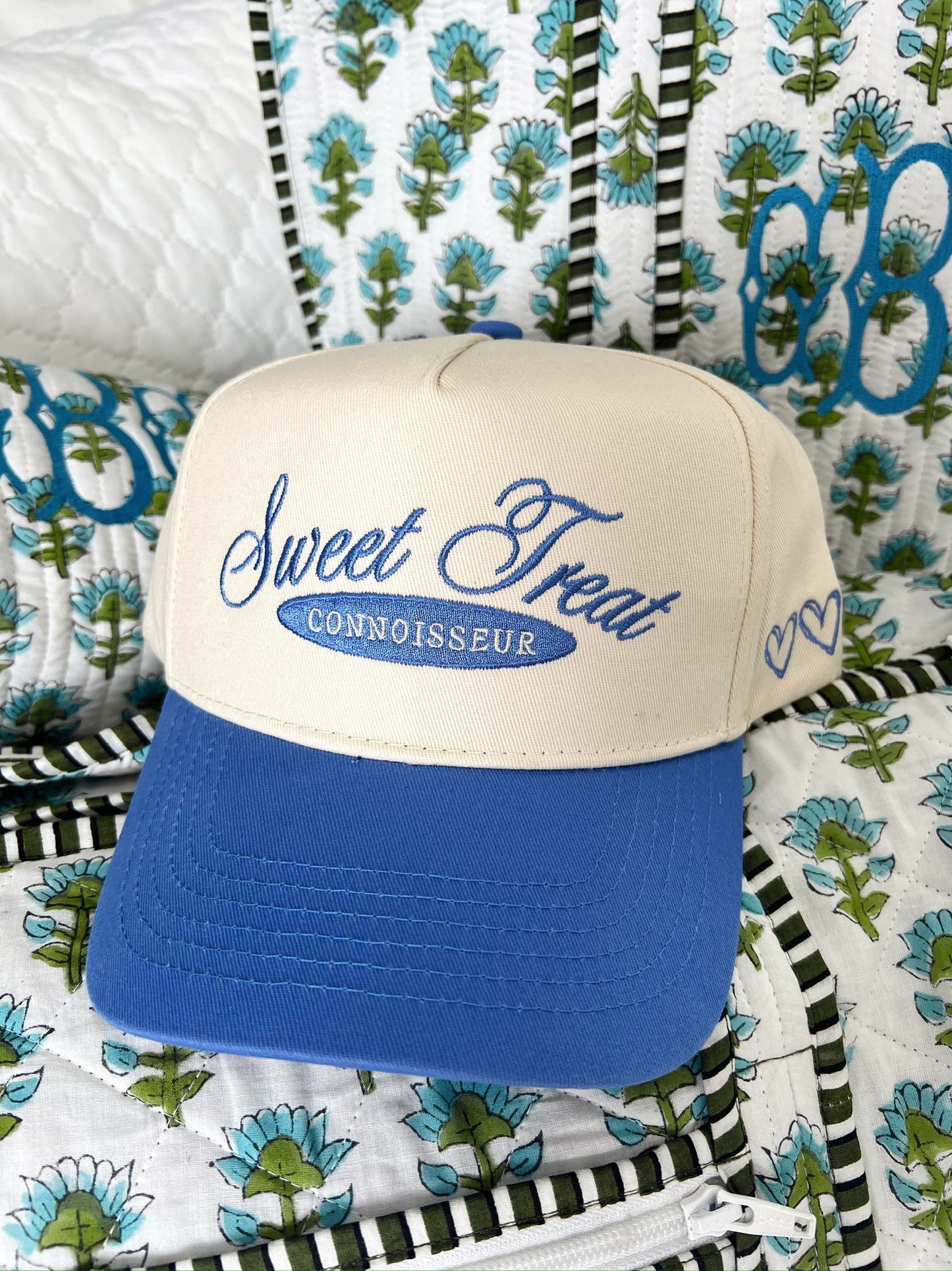 Sweet Treat Connoisseur - Periwinkle Vintage Trucker Hat - Shop LINNY CO