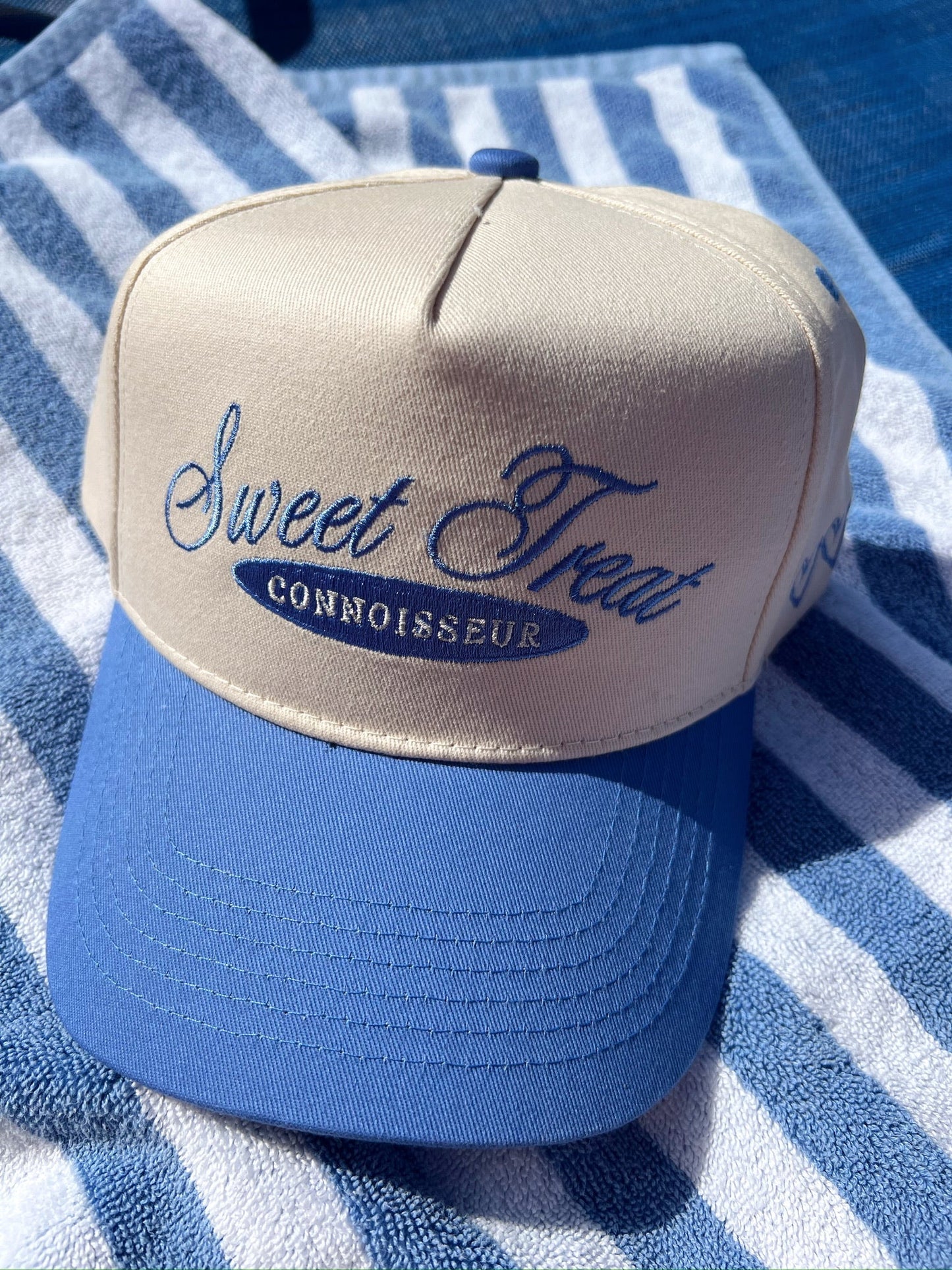 Sweet Treat Connoisseur - Periwinkle Vintage Trucker Hat - Shop LINNY CO
