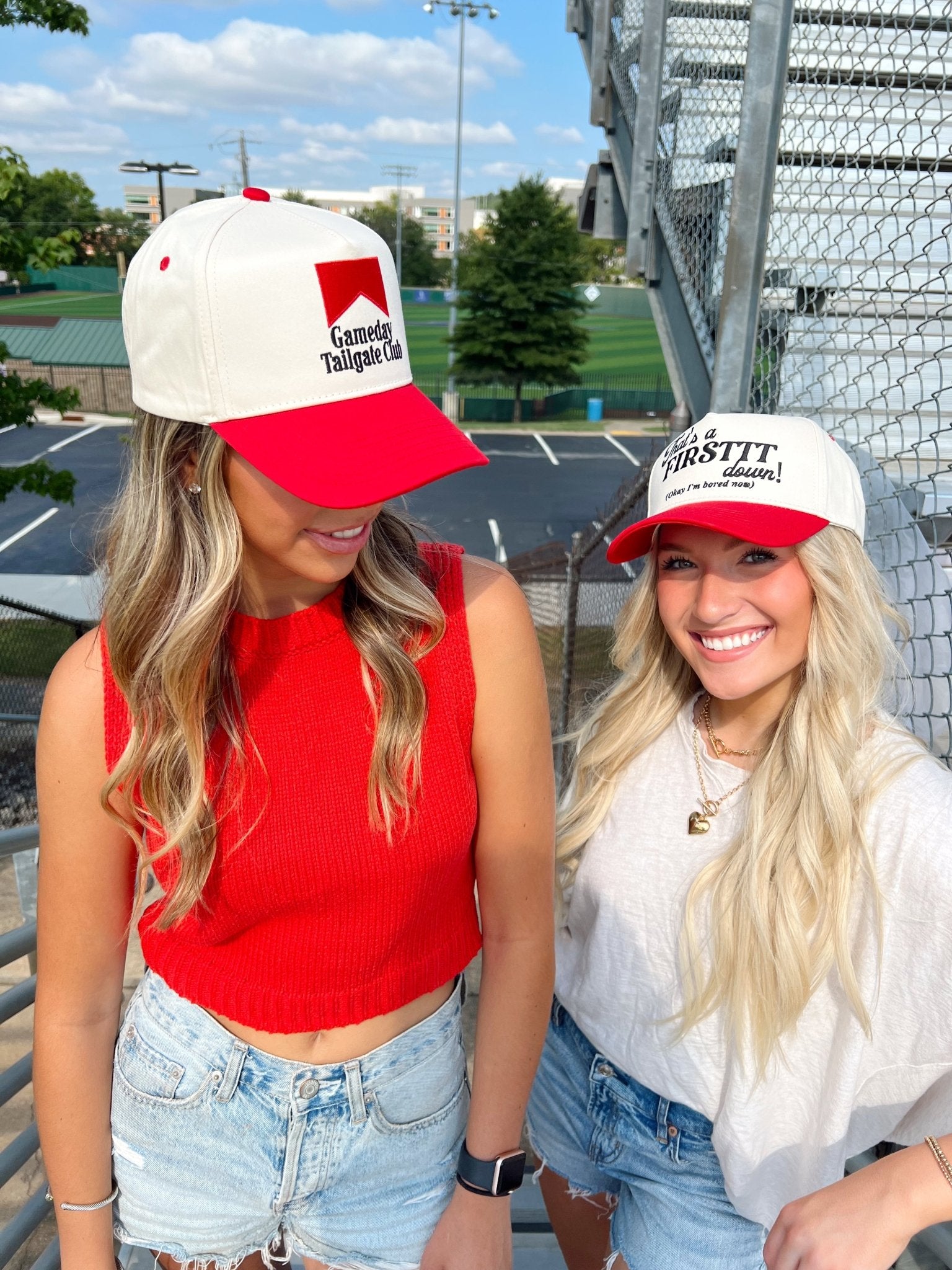 That's a Firstttt Down Vintage Trucker Hat - Red - Shop LINNY CO