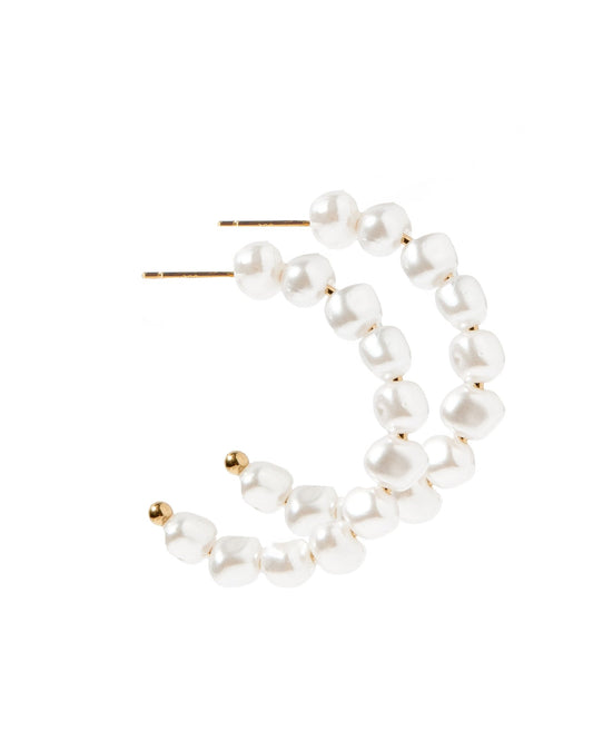 Tinsley Pearl Hoop Earrings - Shop LINNY CO