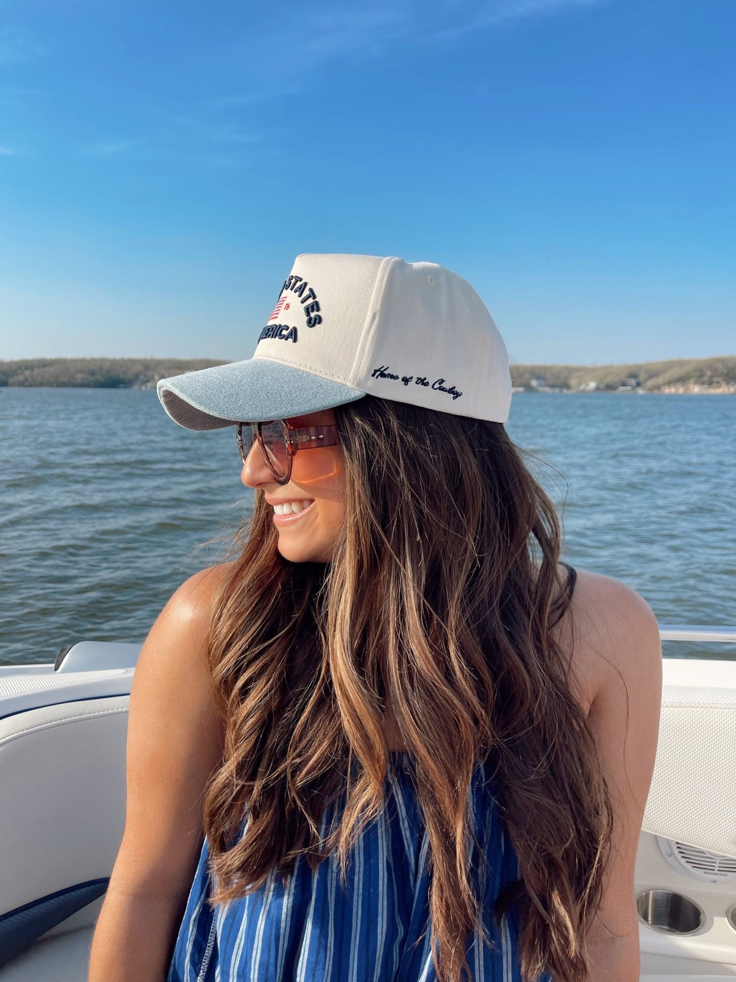 United States of America - Denim Blue Vintage Trucker Hat - Shop LINNY CO