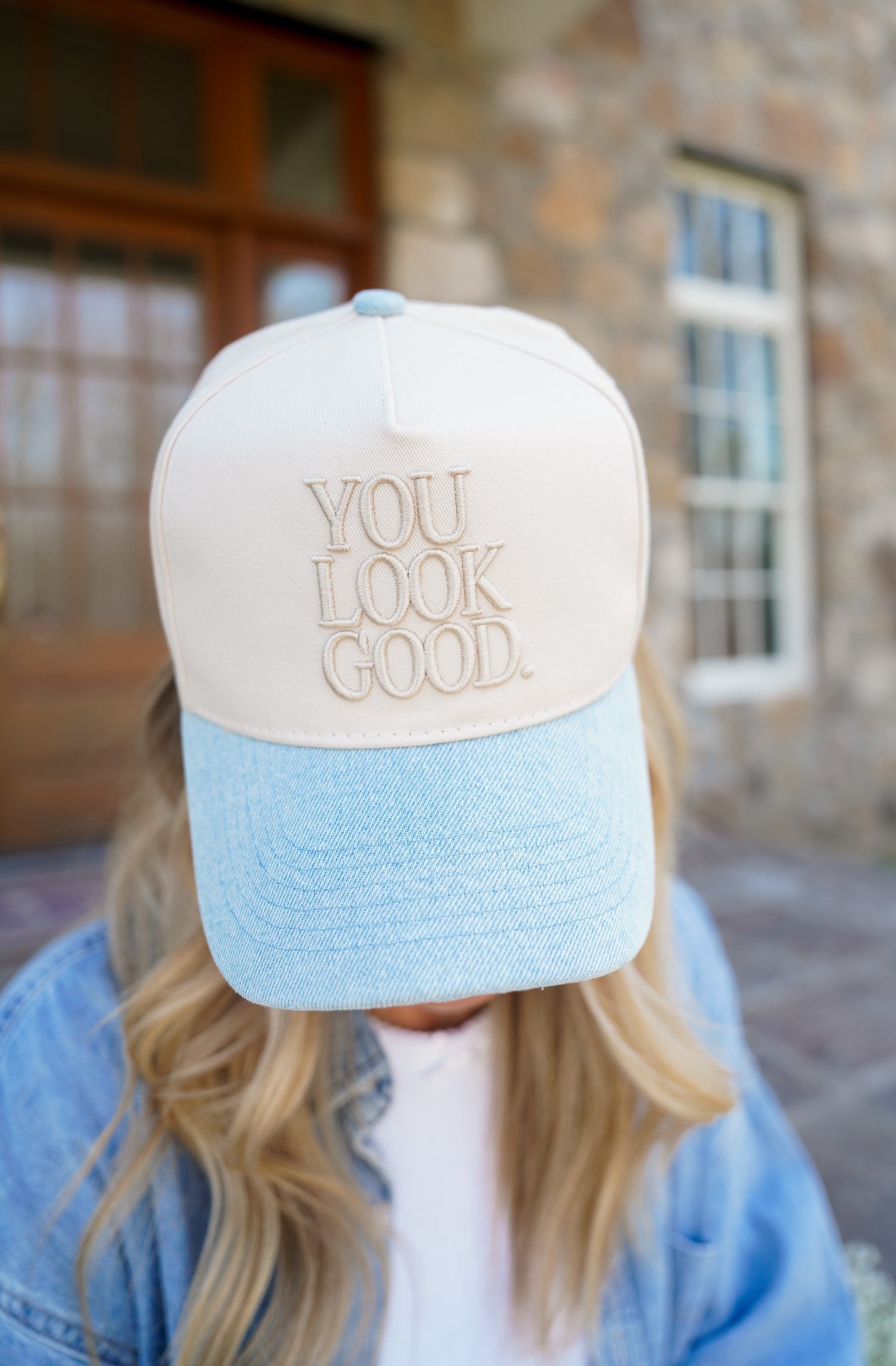 You Look Good. - Denim Vintage Trucker Hat - Shop LINNY CO