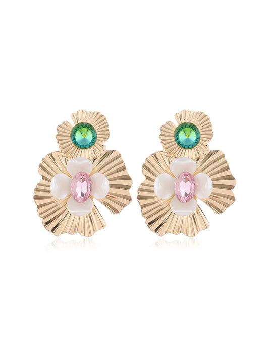 Zara Statement Earrings - Pink Gold - Shop LINNY CO