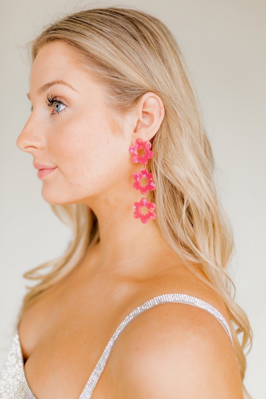 Zoey Statement Earrings - Azalea Pink - Shop LINNY CO