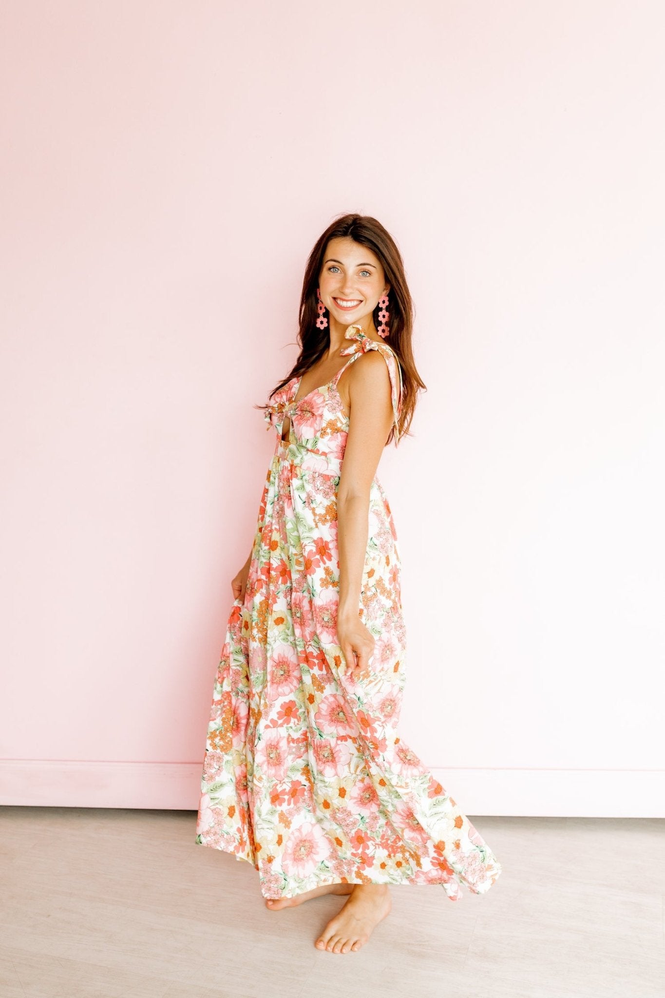 Zoey Statement Earrings - Bright Coral - Shop LINNY CO