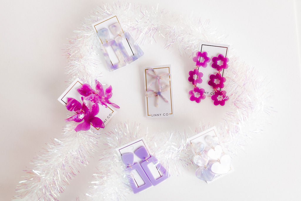 Zoey Statement Earrings - Orchid Purple - Shop LINNY CO