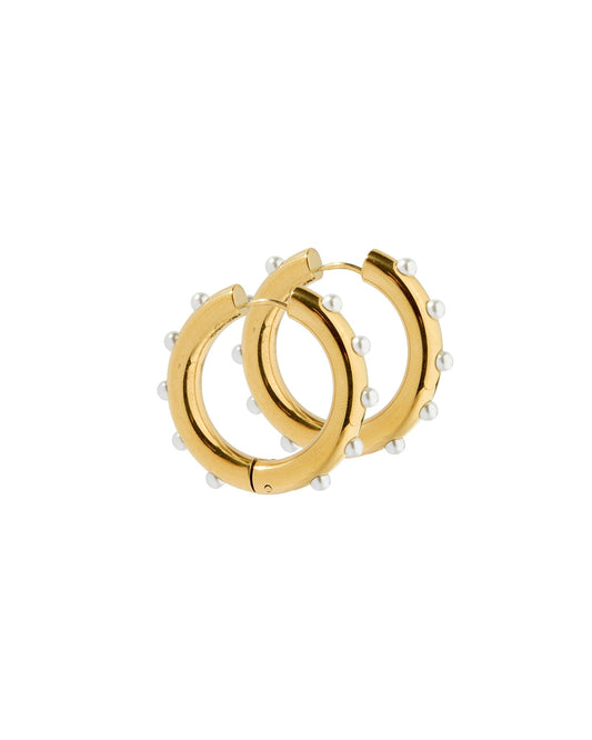 Zola Pearl Hoop Earrings - Gold - Shop LINNY CO