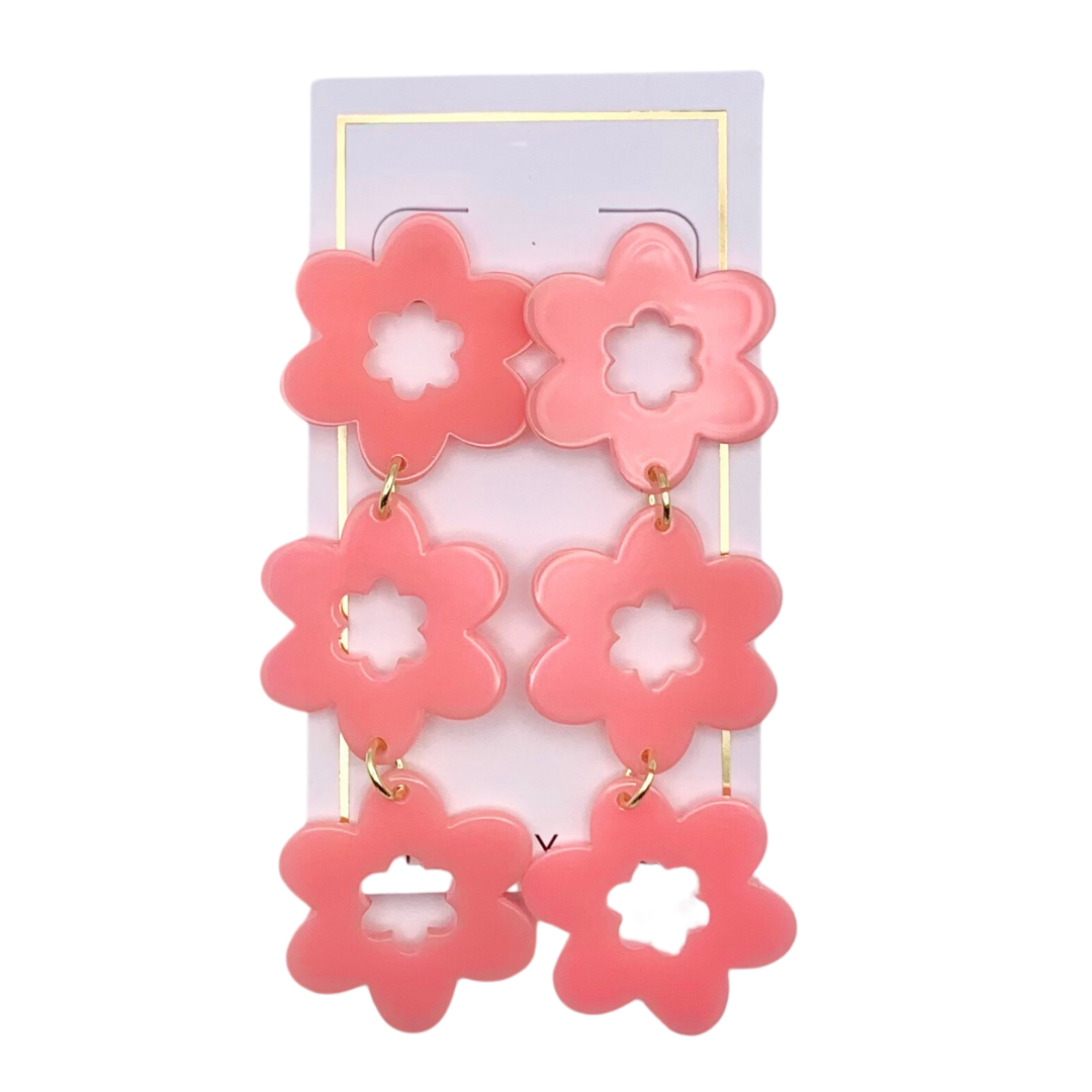 Zoey Statement Earrings - Bright Coral