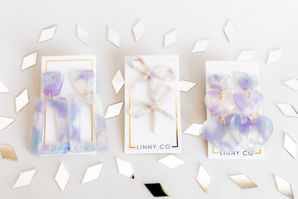 Kennedy Statement Earrings - Lavender Skies