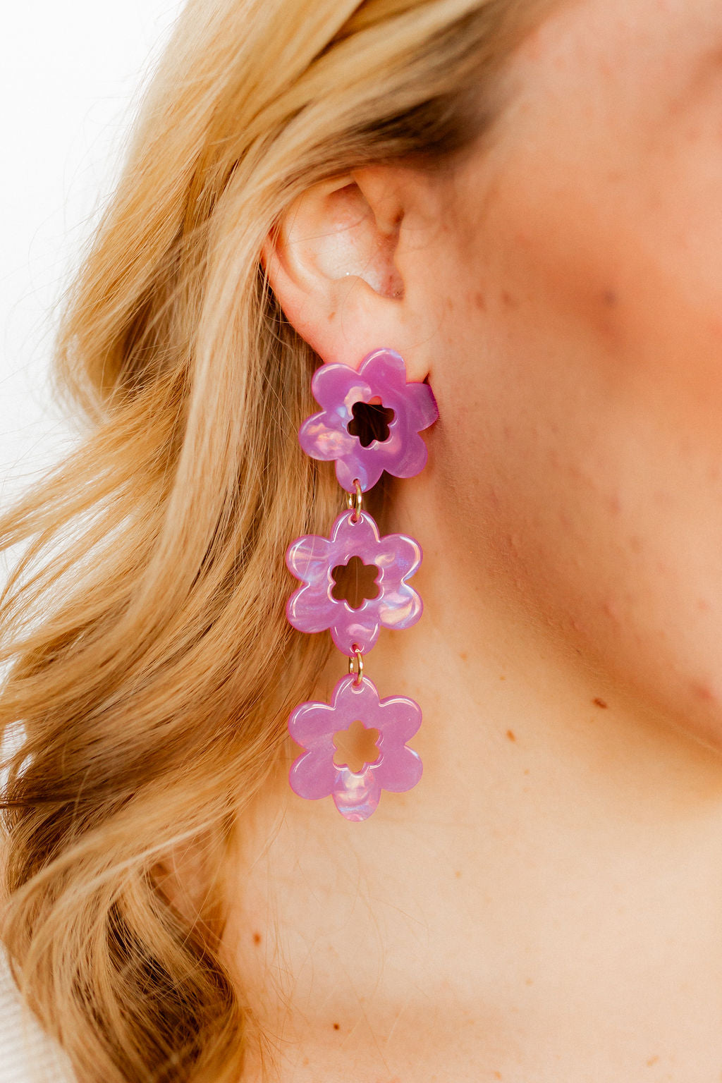 Zoey Statement Earrings - Orchid Purple