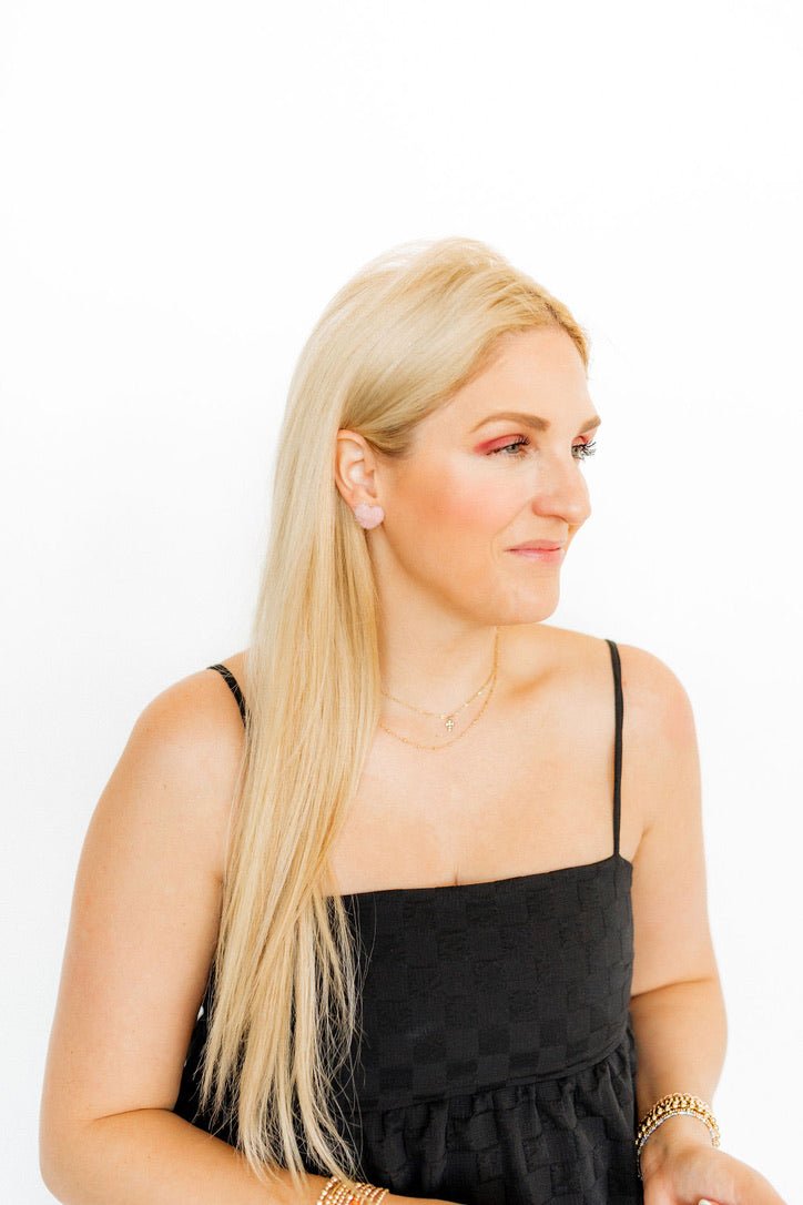 Amor Heart Earrings - Pink - Shop LINNY CO