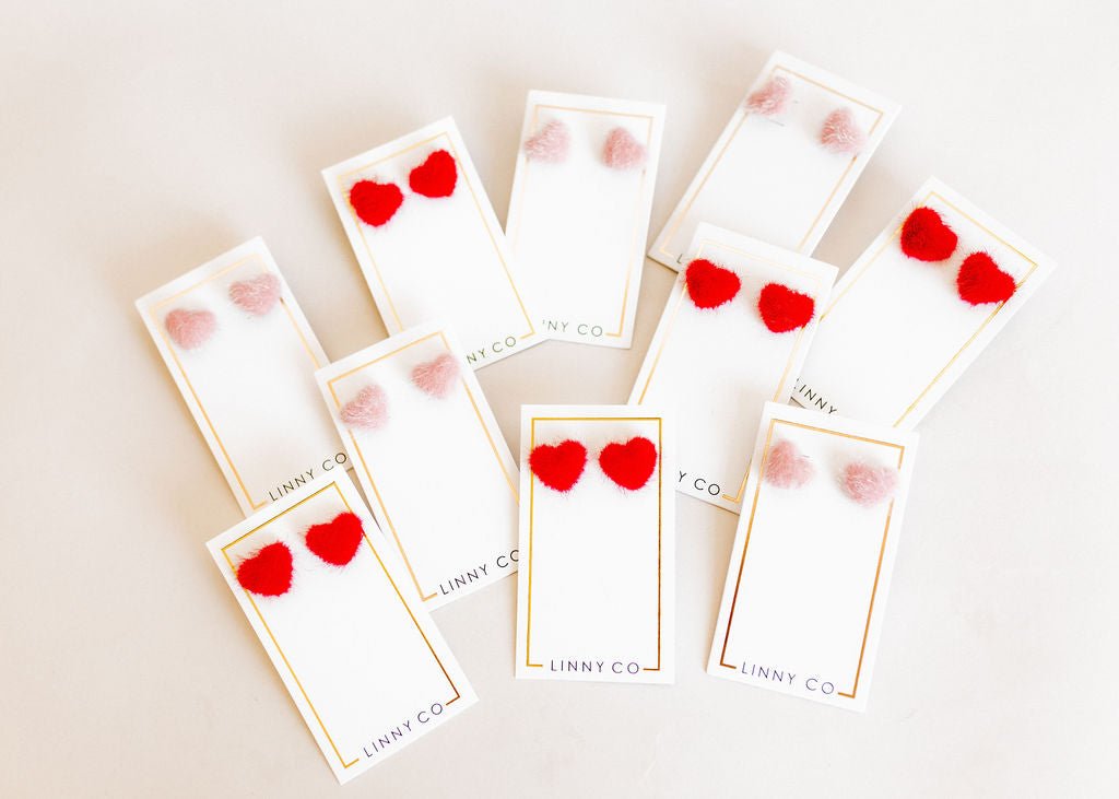 Amor Heart Earrings - Pink - Shop LINNY CO