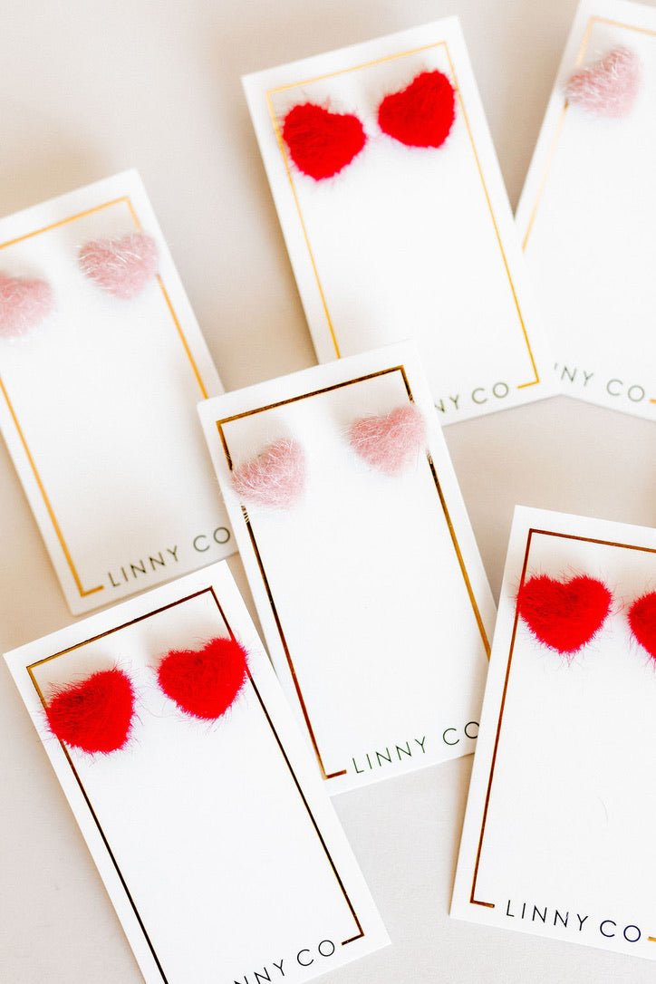 Amor Heart Earrings - Pink - Shop LINNY CO