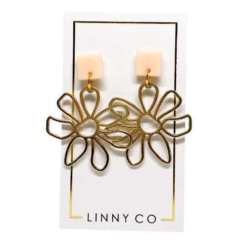 Daisy Statement Earrings - Peach - Shop LINNY CO