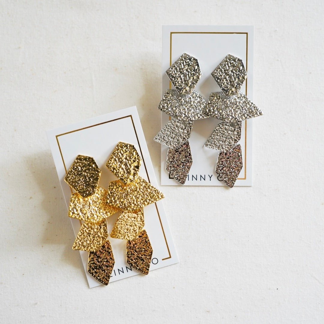 Electra Statement Earrings - Silver - Shop LINNY CO