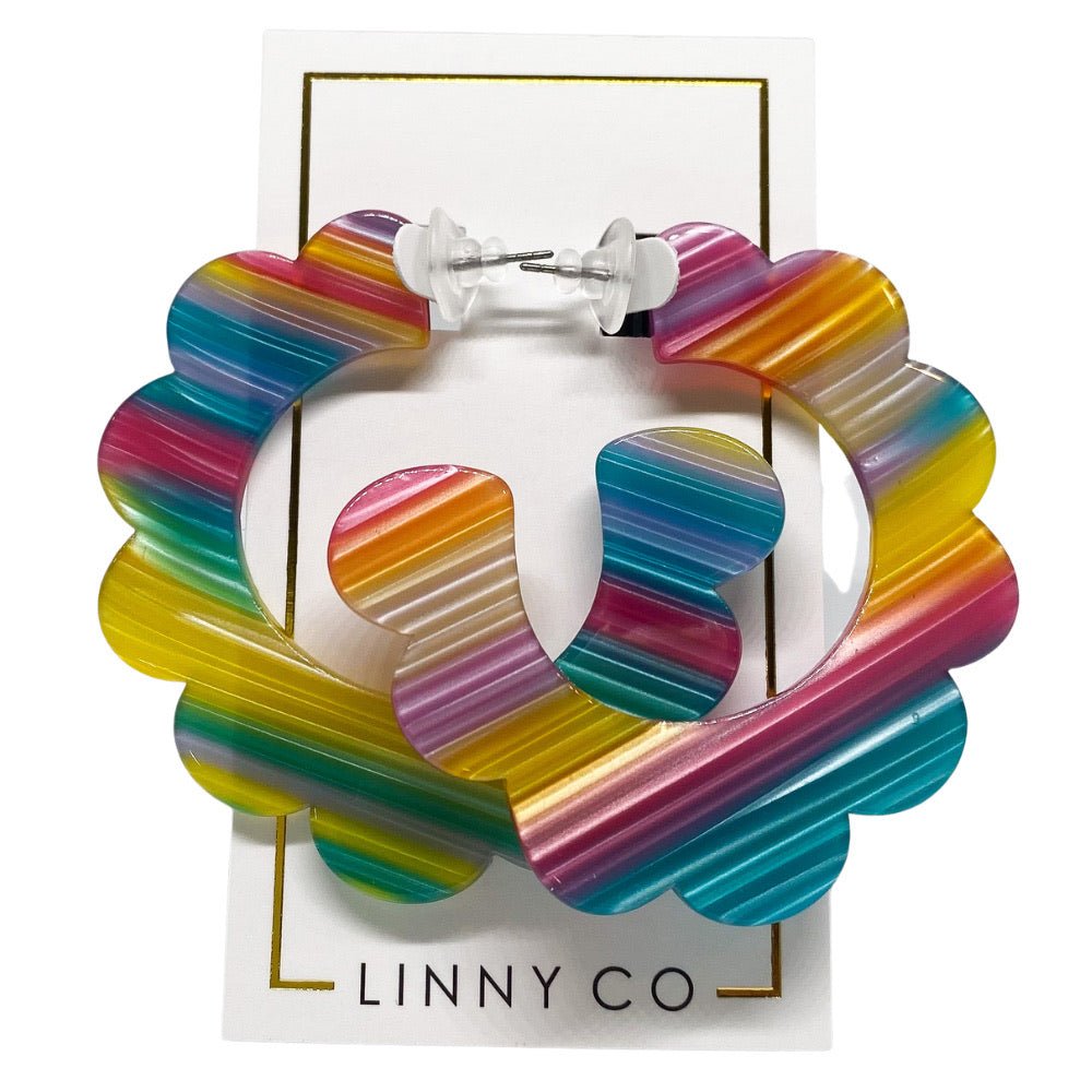 Margo Scallop Hoop Earrings - Fiesta - Shop LINNY CO