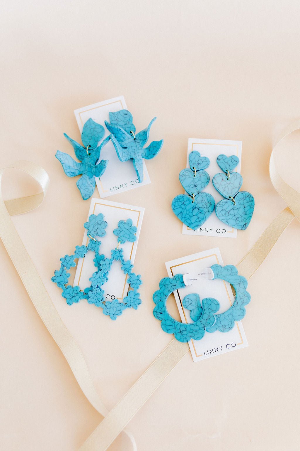 Margo Scallop Hoop Earrings - Turquoise - Shop LINNY CO