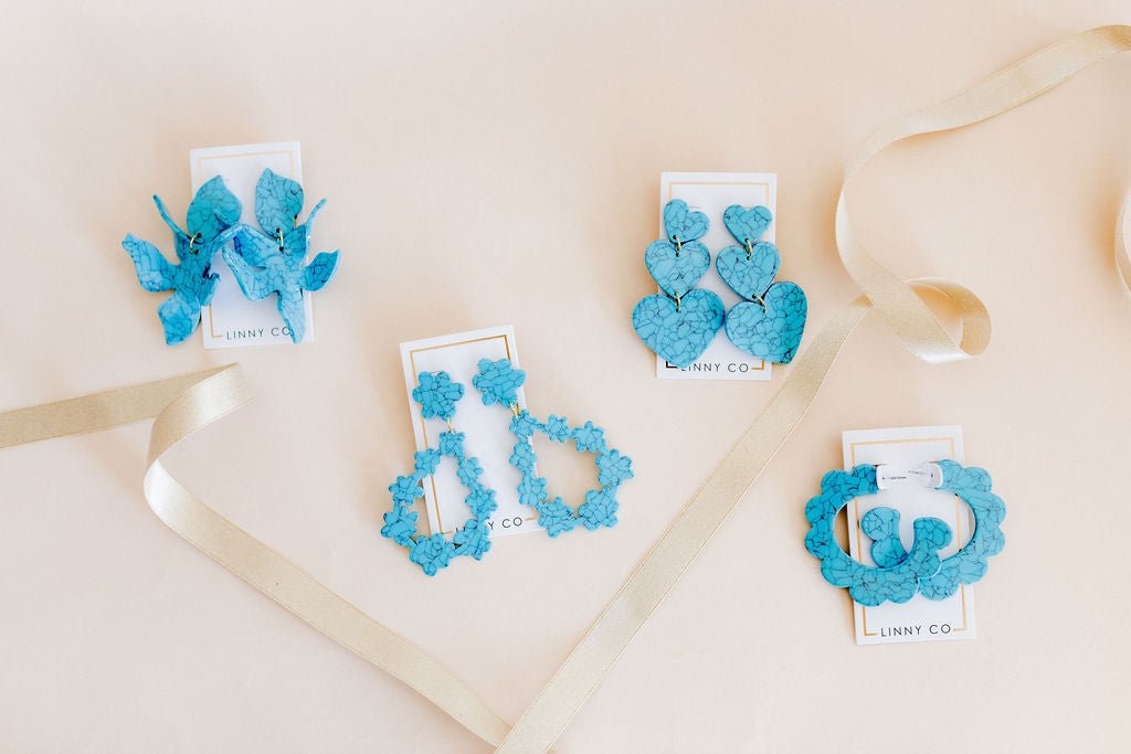 Margo Scallop Hoop Earrings - Turquoise - Shop LINNY CO