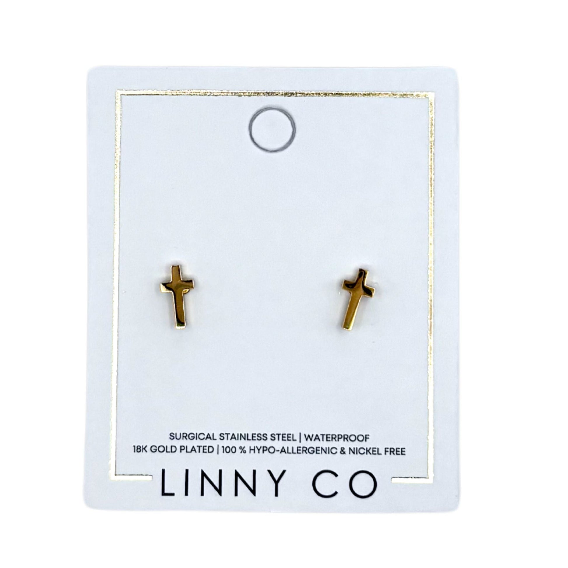 Screwback Stud Earrings - Catherine Cross - Shop LINNY CO