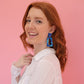 Kennedy Statement Earrings - Cobalt Blue
