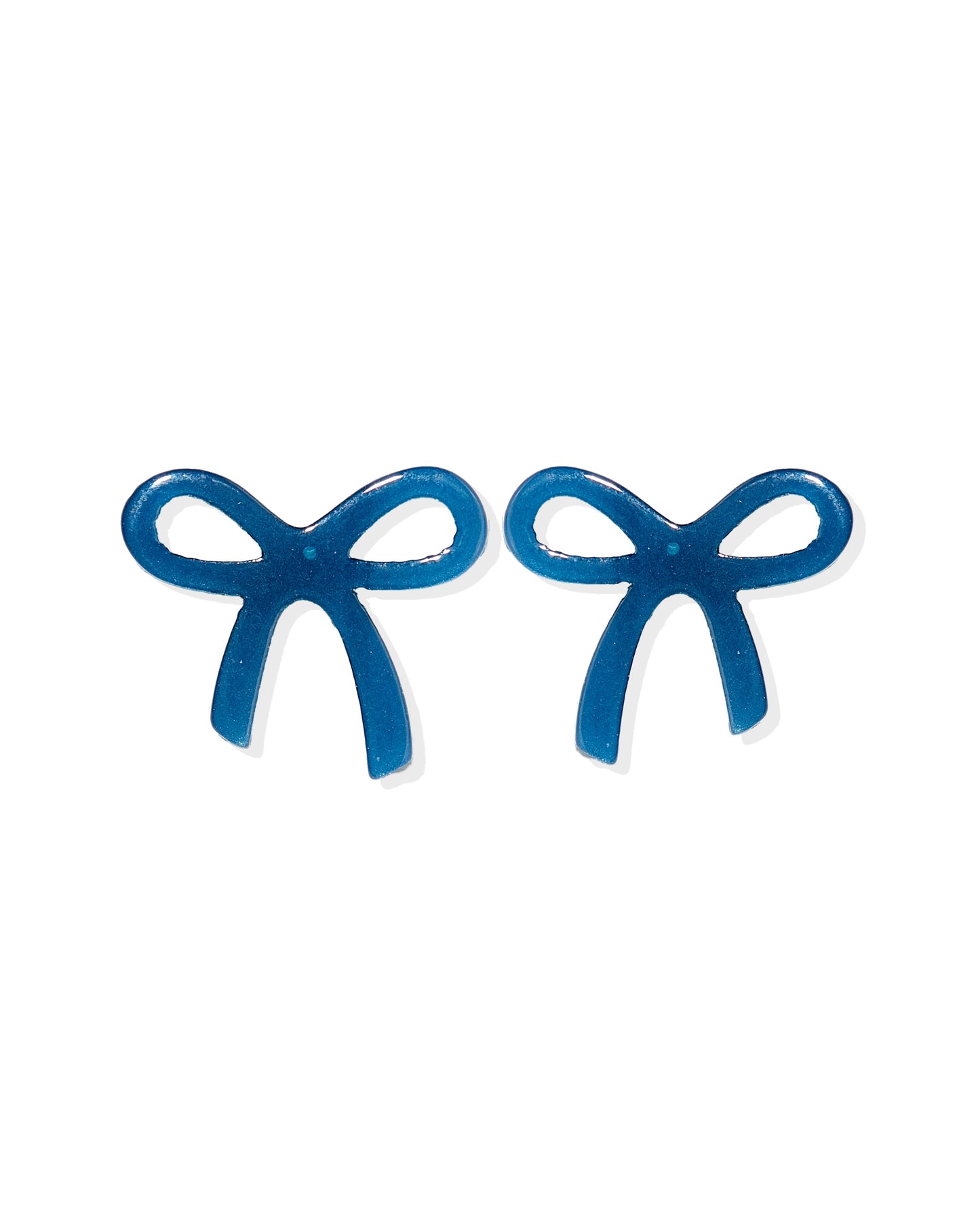 Kylie Bow Earrings - Navy