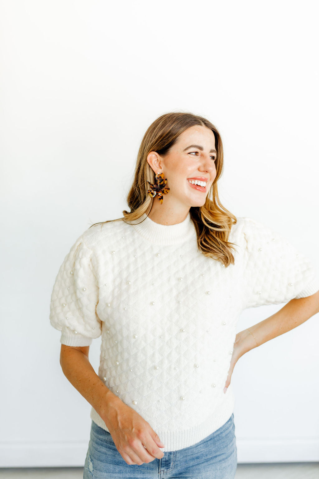 Flora Statement Earrings - Brown Tortoise
