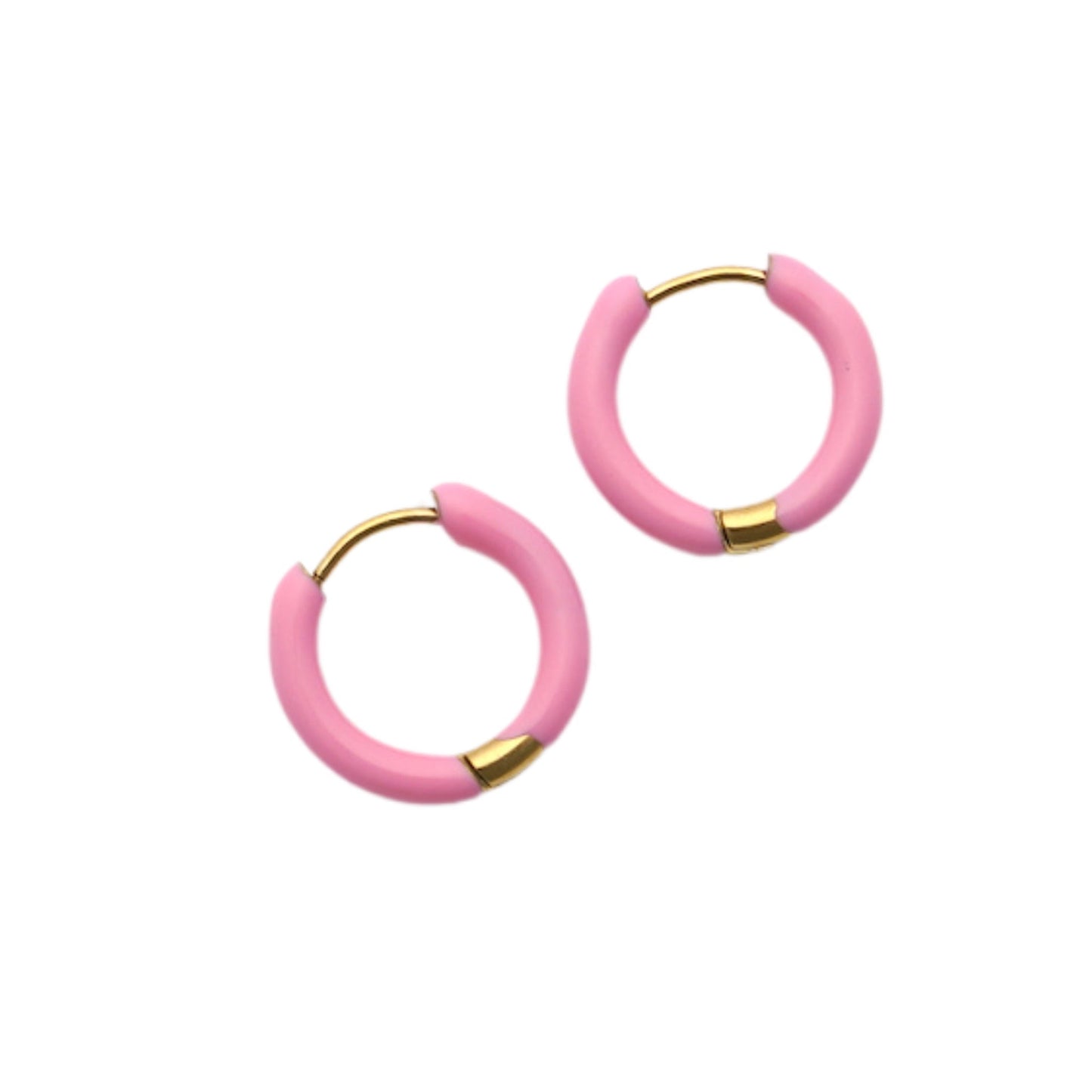 Huggie Earrings - Scarlett Hoop Pink 10mm