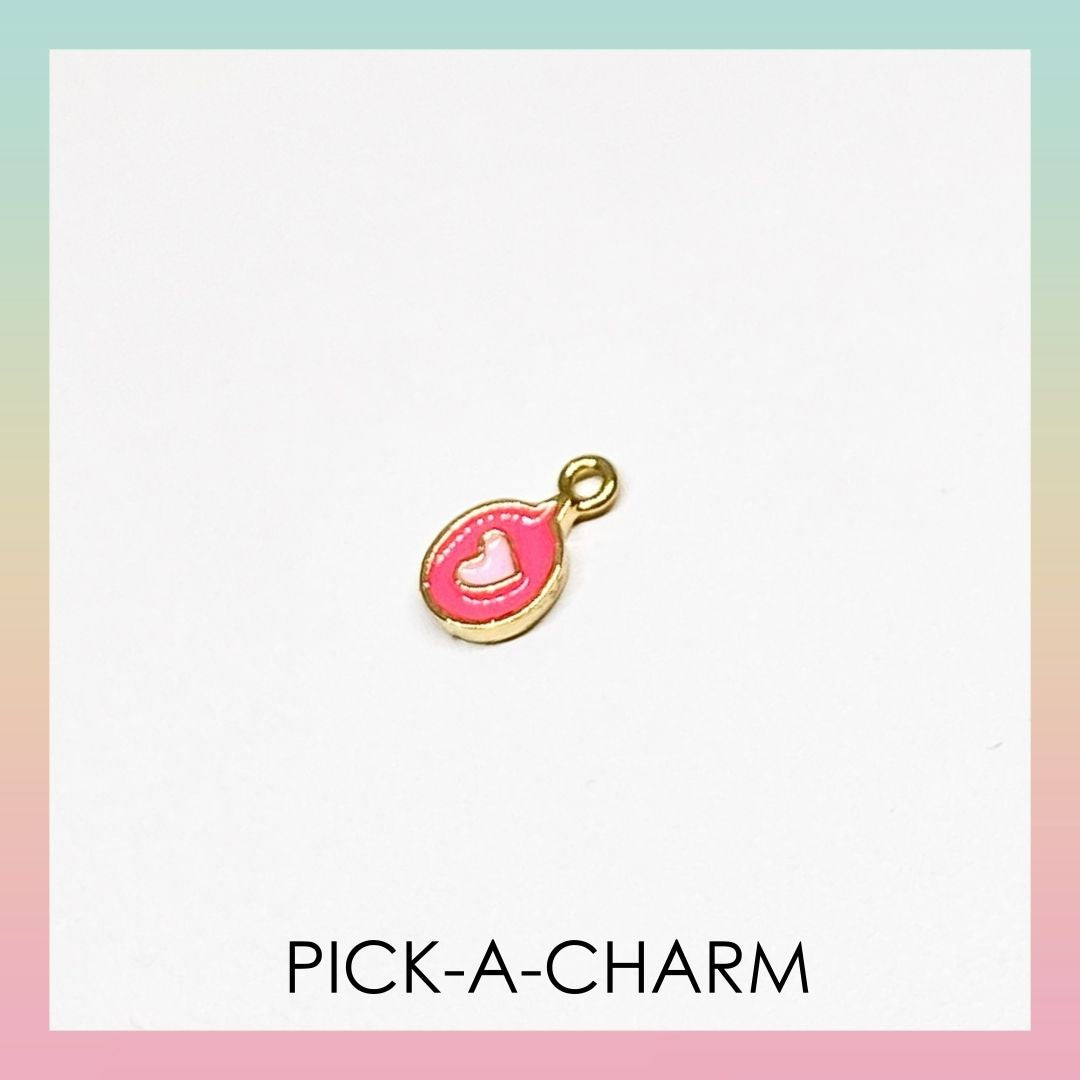 Charm - Neon Pink Circle Heart