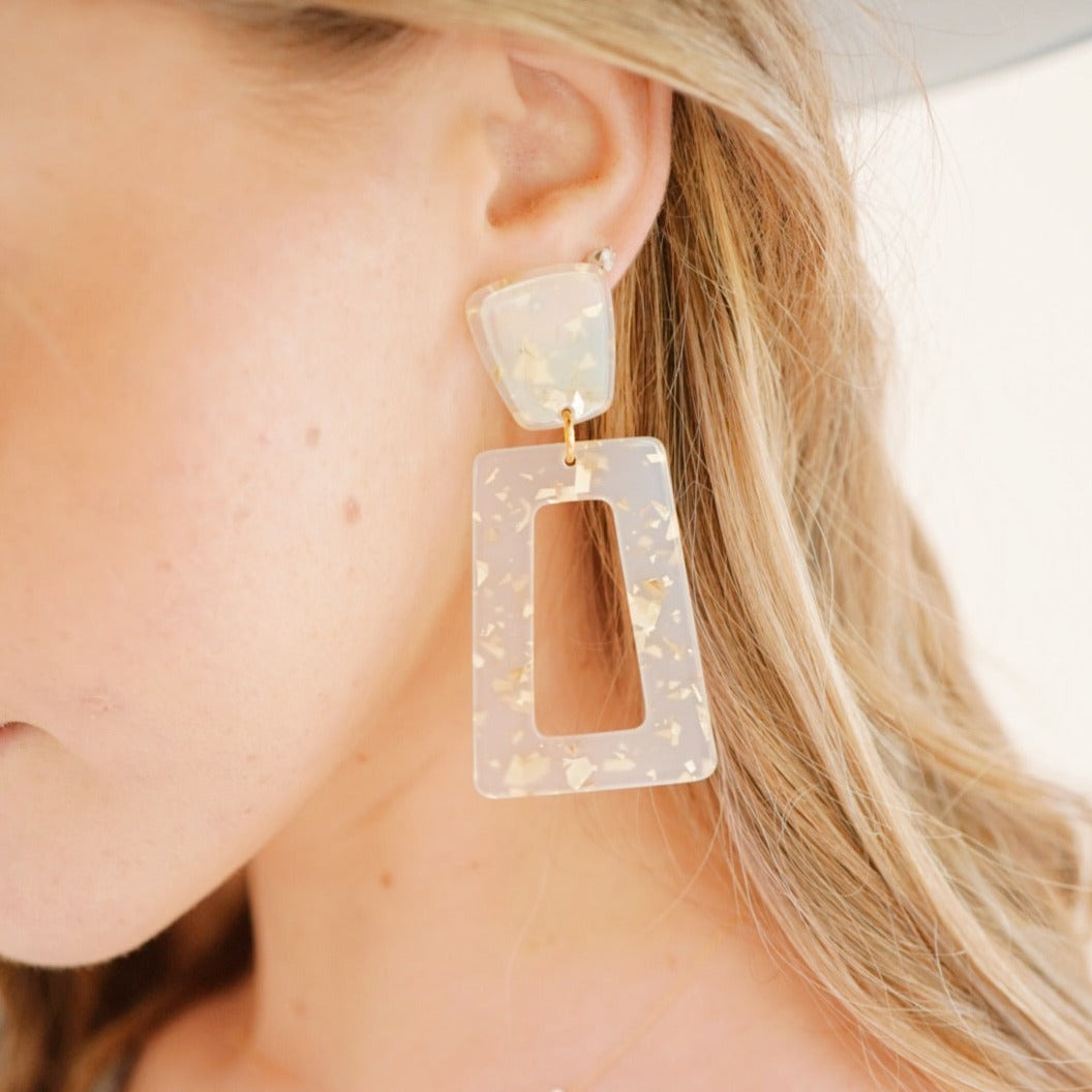 Kennedy Statement Earrings - Gold Confetti