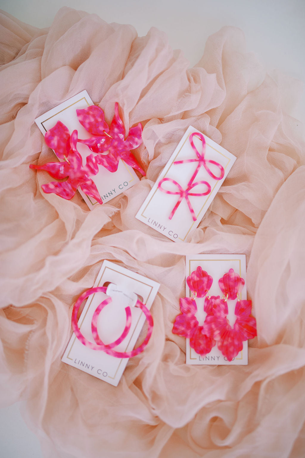 Flora Statement Earrings - Pink Party Punch