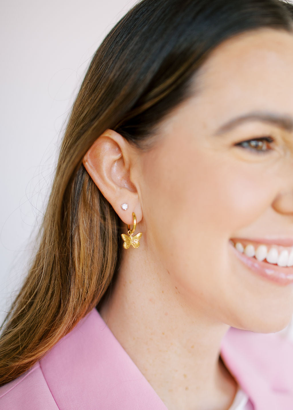 Huggie Earrings - Faye Butterfly