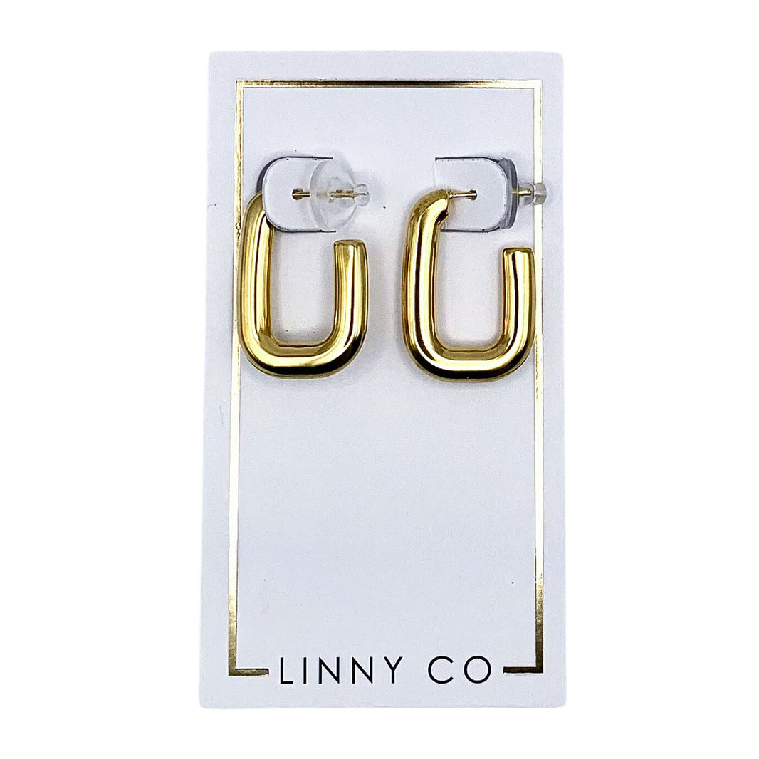 Huggie Charm Earring - Edith Clear Gold | LINNY CO main image 0