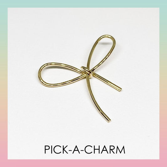 Charm - Gold Bow