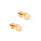 Screwback Stud Earrings - Nora Heart White