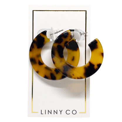 Remi Hoop Earring - Brown Tortoise