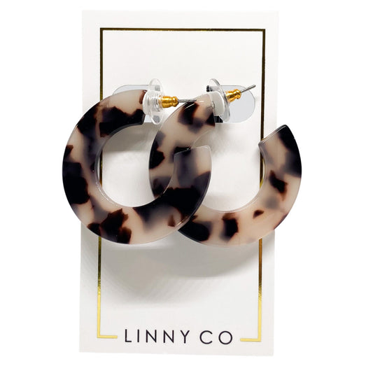 Remi Hoop Earring - Brown Tortoise