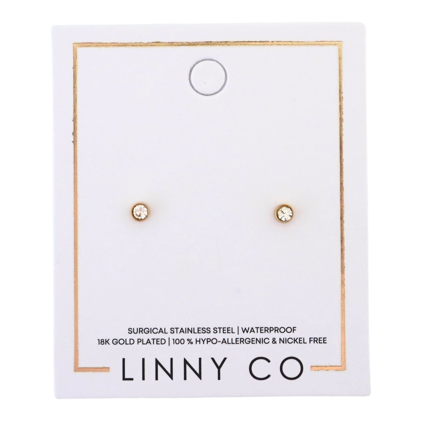 Screwback Stud Earrings - Juliet Clear 3mm