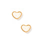 Screwback Stud Earrings - Nora Heart White