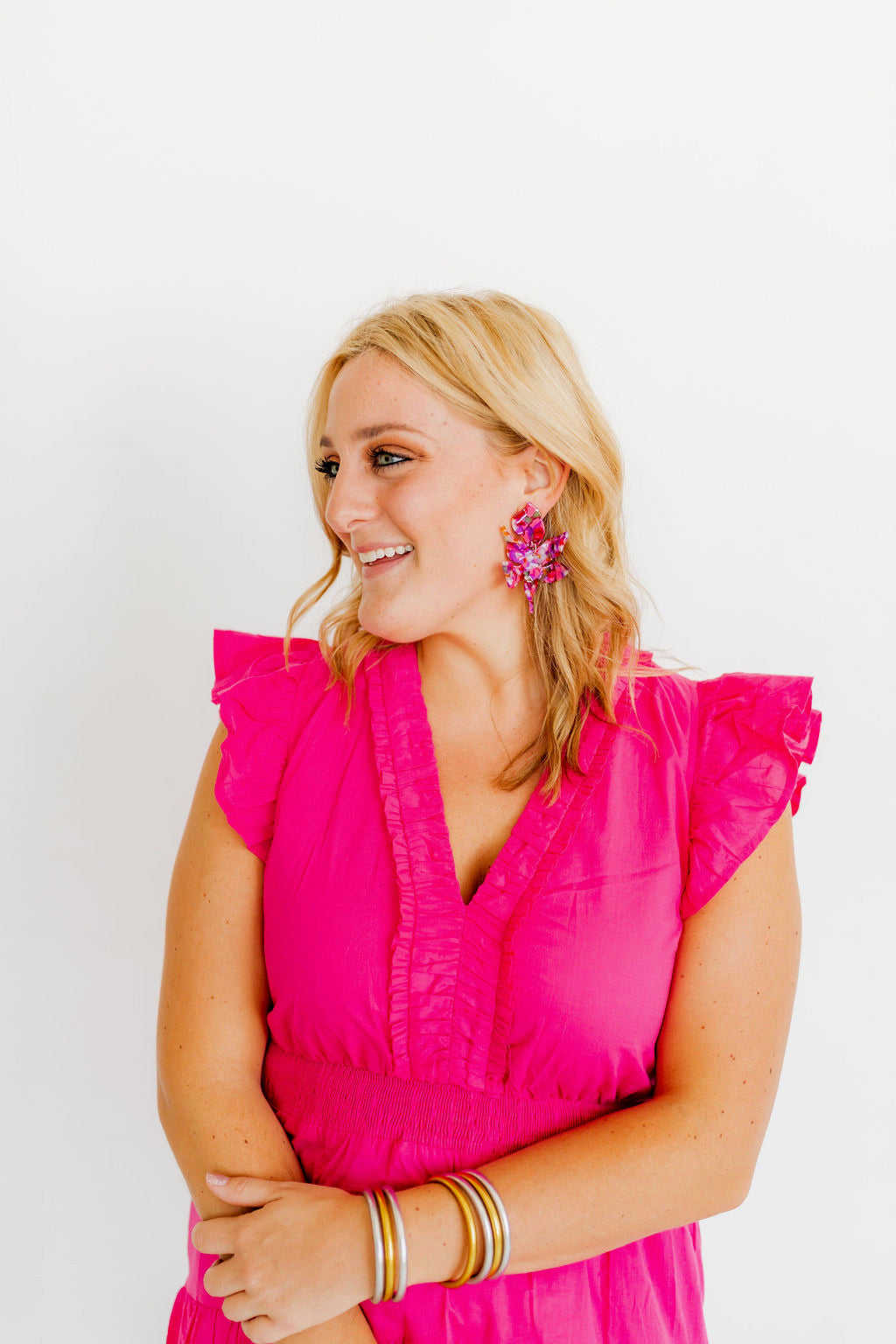 Flora Statement Earrings - Pink Multi