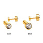 Screwback Stud Earrings - Juliet Clear 3mm