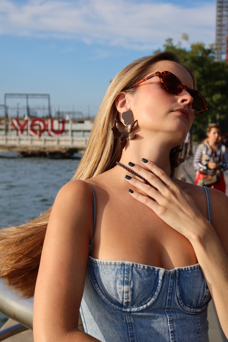 Flora Statement Earrings - Espresso