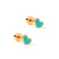 Screwback Stud Earrings - Nora Heart Teal
