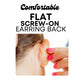 Screwback Stud Earrings - Nora Heart Pink