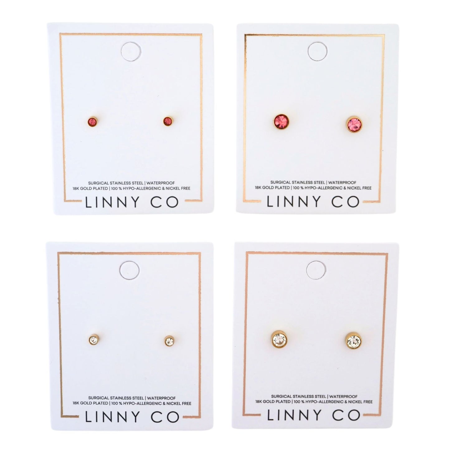 Screwback Stud Earrings - Juliet Clear 3mm