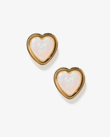 Screwback Stud Earrings - Tara White