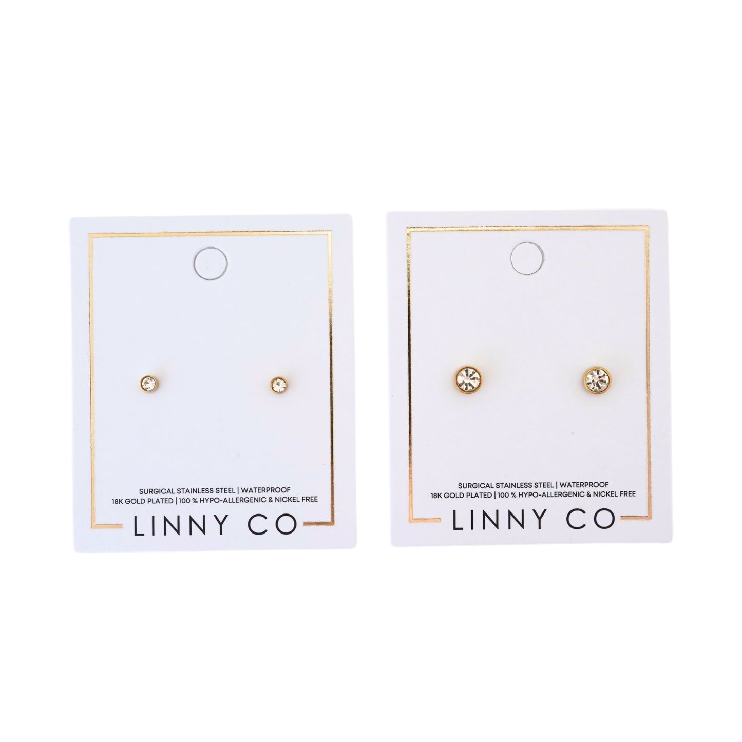 Screwback Stud Earrings - Juliet Clear 3mm