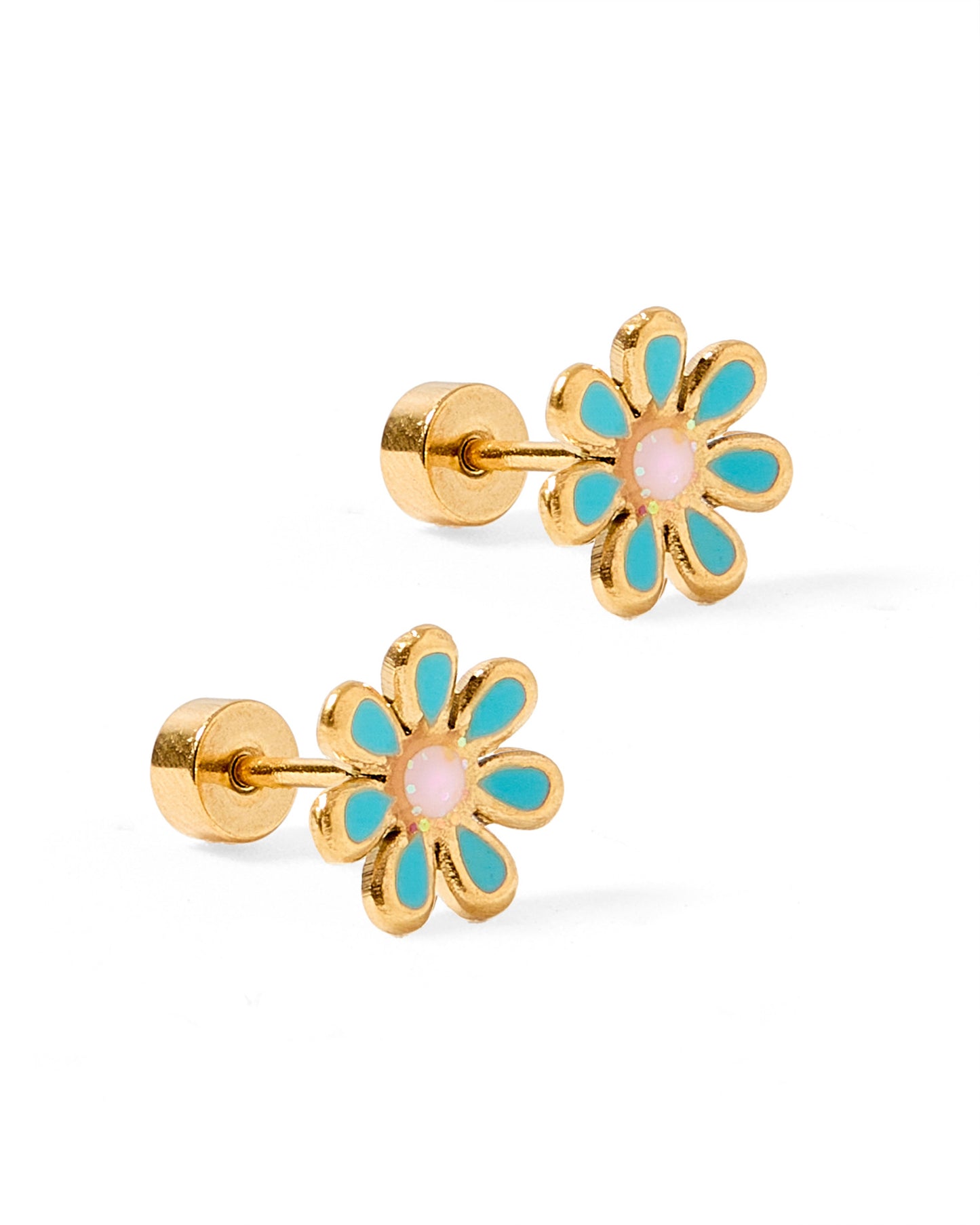 Screwback Stud Earrings - Elsie Teal